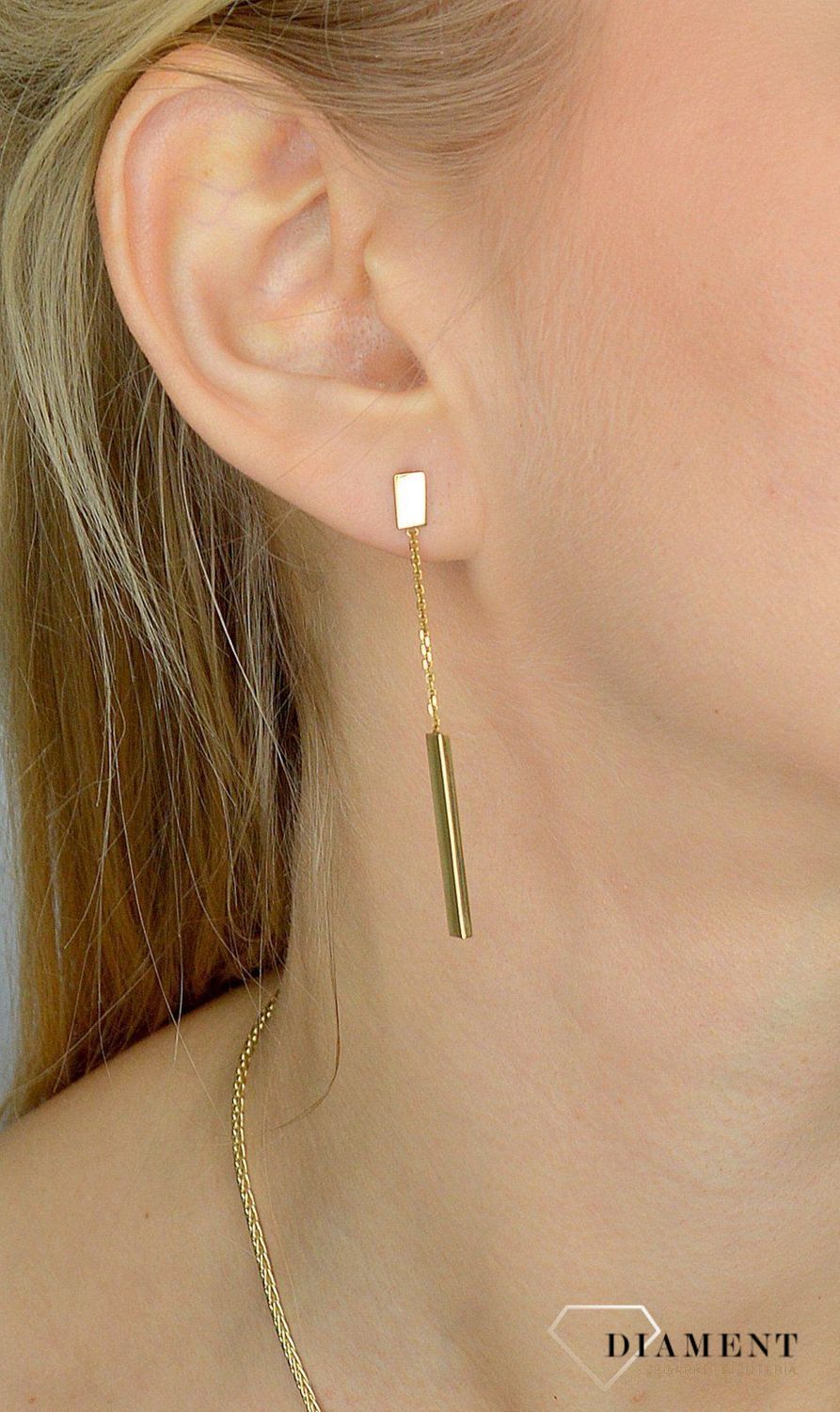 Kolczyki złote próby 585 wiszące patyczki OR OZ 33..jpg